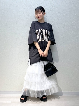 「アイテム（ヘアアクセサリー、ブラック系）」を使った、たのさん（レディース・148cm）の春コーディネート