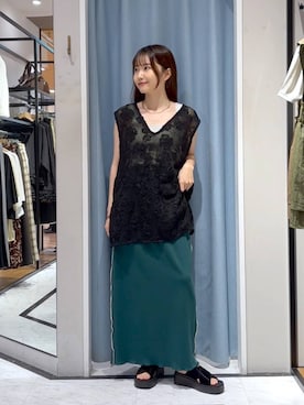 「アイテム（アクセサリー、ベージュ系）」を使った、たのさん（レディース・148cm）の夏コーディネート