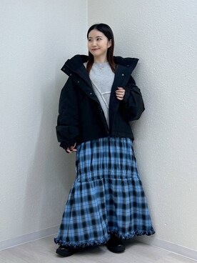 「アイテム（その他アウター、ブラック系）」を使った、たのさん（レディース・148cm）の秋コーディネート