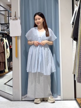 「LOWRYS FARM（ローリーズファーム）のカットリブタイトスカート　103920（スカート、グレー系）」を使った、たのさん（レディース・148cm）の春コーディネート