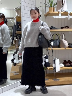 「アイテム（シュシュ）」を使った、たのさん（レディース・148cm）の冬コーディネート