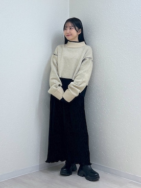 「LOWRYS FARM（ローリーズファーム）のアイテム（ニット/セーター）」を使った、たのさん（レディース・148cm）の冬コーディネート