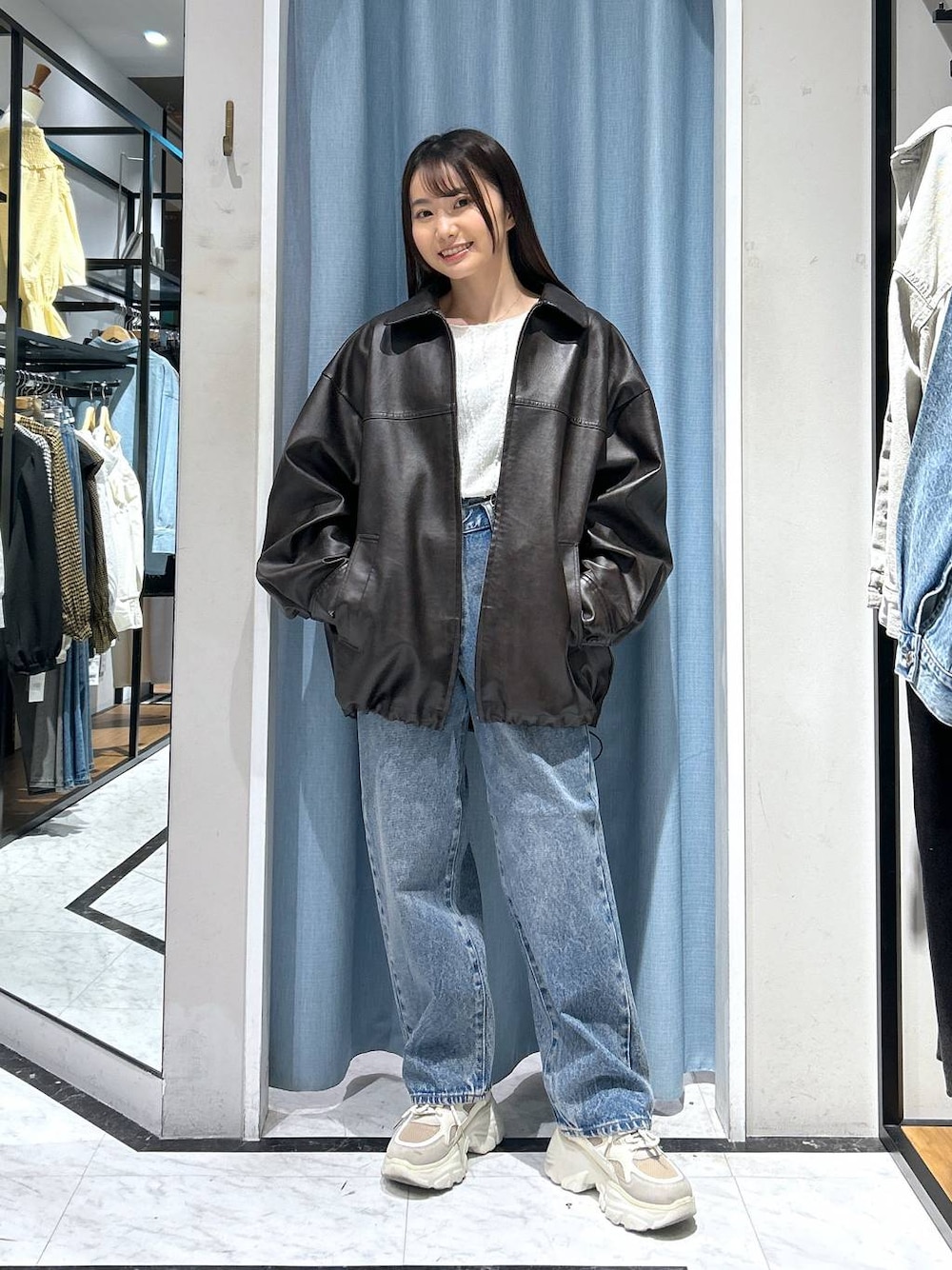 ローリーズファーム　レザーzipショートブルゾン LOWRYS FARM｜レザードロストZIPブルゾン | Rakuten Fashion