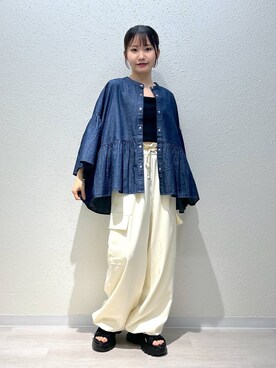 「アイテム（ヘアアクセサリー、ブラック系）」を使った、たのさん（レディース・148cm）の春コーディネート