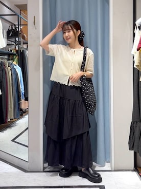 「アイテム（シュシュ）」を使った、たのさん（レディース・148cm）の秋コーディネート