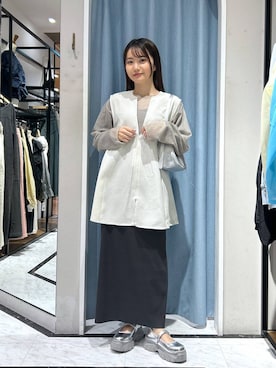 「LOWRYS FARM（ローリーズファーム）のカットリブタイトスカート　103920（スカート）」を使った、たのさん（レディース・148cm）の春コーディネート