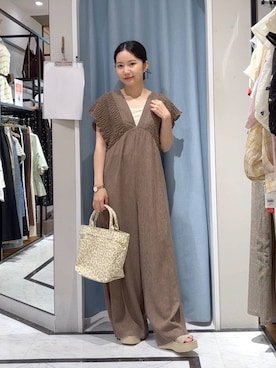 「LOWRYS FARM（ローリーズファーム）の【500mlペットボトル収納可】LFBASICトートBAG 1049470（トートバッグ、ベージュ系）」を使った、たのさん（レディース・148cm）の夏コーディネート