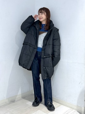 「コート」｜「アイテム（ライダースジャケット）」を使った、たのさん（レディース・148cm）の秋コーディネート