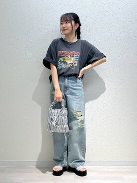 「アイテム（ヘアアクセサリー、ブラック系）」を使った、たのさん（レディース・148cm）の春コーディネート