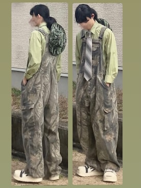 「Banana Republic（バナナリパブリック）の¥100（シャツ/ブラウス、グリーン系）」を使った、なつき(旧なっつ)さん（メンズ・179cm）の春コーディネート