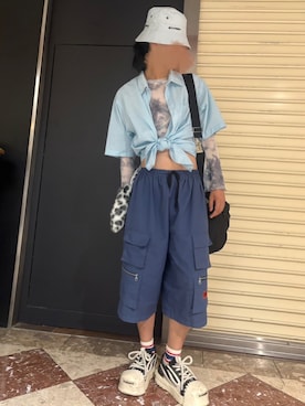 「アイテム（シャツ/ブラウス）」を使った、朧気ながらなっつさん（メンズ・179cm・10代）の夏コーディネート