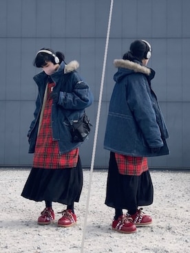 「アイテム（エプロン）」を使った、なつき(旧なっつ)さん（メンズ・179cm）の冬コーディネート