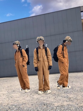 「アイテム（つなぎ/オールインワン）」を使った、朧気ながらなっつさん（メンズ・179cm）の冬コーディネート