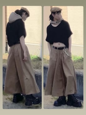 「soulberry（ソウルベリー）の¥おさがり（Tシャツ/カットソー、ブラック系）」を使った、なつき(旧なっつ)さん（メンズ・179cm）の春コーディネート