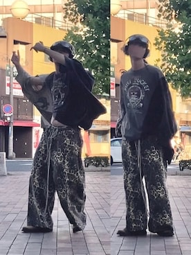 「usedの¥550（パンツ、ベージュ系）」を使った、なつをさん（メンズ・179cm）の秋コーディネート