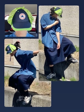 「Northの¥300（シャツ/ブラウス、ブルー系）」を使った、なつき(旧なっつ)さん（メンズ・179cm）の春コーディネート