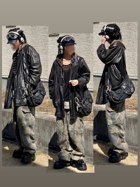 「Htwantergeauの¥720 (洗濯不可)（ジャケット/アウター、ブラック系）」を使った、なつき(旧なっつ)さん（メンズ・179cm）の春コーディネート