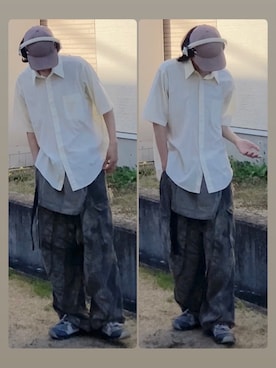 「Stanley Blacker（スタンリーブラッカー）の¥880 (普通洗い)（シャツ/ブラウス、ホワイト系）」を使った、なつき(旧なっつ)さん（メンズ・179cm）の春コーディネート