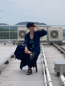 「Song Daiの¥330（パンツ、ブルー系）」を使った、なつきさん（メンズ・179cm）の夏コーディネート