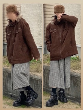 「LOUIS CHAVLON（ルイシャブロン）の¥2000（ジャケット/アウター、ブラウン系）」を使った、なつき(旧なっつ)さん（メンズ・179cm）の春コーディネート