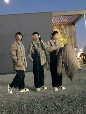 「アイテム（ヘッドフォン/イヤホン）」を使った、朧気ながらなっつさん（メンズ・179cm）の冬コーディネート