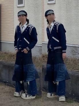 「アイテム（キャスケット）」を使った、なつき(旧なっつ)さん（メンズ・179cm）の春コーディネート