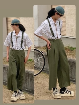 「GEORGEの¥100（シャツ/ブラウス、ホワイト系）」を使った、なつき(旧なっつ)さん（メンズ・179cm）の春コーディネート