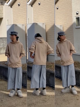 「GU（ジーユー）のアイテム（帽子）」を使った、なつき(旧なっつ)さん（メンズ・179cm）の冬コーディネート