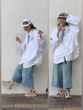 「REMAKE ITEMのアイテム」を使った、なつきさん（メンズ・179cm）の夏コーディネート