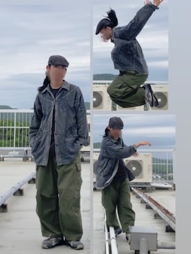 「アイテム（デニムジャケット）」を使った、なつき(旧なっつ)さん（メンズ・179cm）の春コーディネート