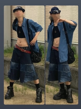 「REMAKE ITEMのアイテム」を使った、なつきさん（メンズ・179cm）の夏コーディネート