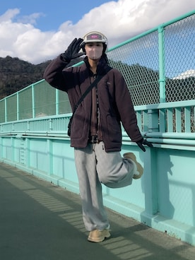 「FIRST DOWN（ファーストダウン）のアイテム」を使った、なつき(旧なっつ)さん（メンズ・179cm）の冬コーディネート