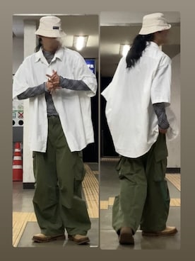 「UNIVERSITY OF OXFORD（ユニバーシティオブオックスフォード）の¥100（Shirts、ホワイト系）」を使った、なつきさん（メンズ・179cm）の夏コーディネート