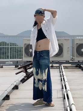 「アイテム（メガネ、ゴールド系）」を使った、なつきさん（メンズ・179cm）の夏コーディネート