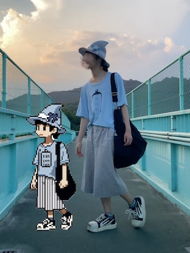 「アイテム（メッセンジャーバッグ）」を使った、朧気ながらなっつさん（メンズ・179cm・20代）の夏コーディネート