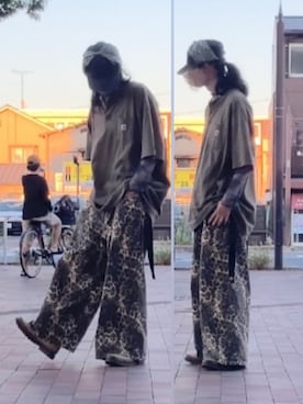 「アイテム（バンダナ/スカーフ、グリーン系）」を使った、なつきさん（メンズ・179cm）の夏コーディネート