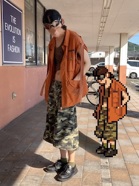 「アイテム（メガネ）」を使った、朧気ながらなっつさん（メンズ・179cm・10代）の夏コーディネート