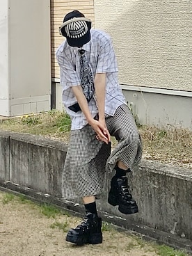 「DAISO（DAISO）のアイテム」を使った、なつき(旧なっつ)さん（メンズ・179cm）の春コーディネート