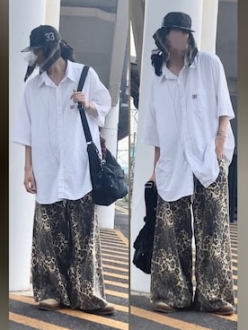 「usedの¥550（パンツ、ベージュ系）」を使った、なつをさん（メンズ・179cm）の秋コーディネート