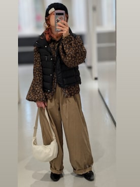 「Libra Cue（リブラ キュー）のアイテム（パンツ）」を使った、yuririyuuuuuuさん（レディース・151cm）の冬コーディネート