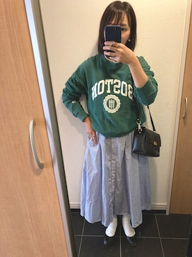 「アイテム（シャツワンピース）」を使った、ehappyさん（レディース・158cm）の秋コーディネート