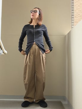 「アイテム（チノパンツ）」を使った、ehappyさん（レディース・158cm）の秋コーディネート