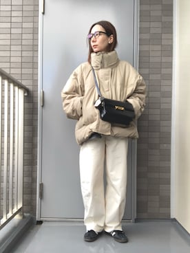 「アイテム（ダウンジャケット/コート）」を使った、ehappyさん（レディース・158cm）の冬コーディネート