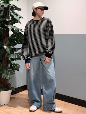 「Right-on（ライトオン）のアイテム（帽子）」を使った、かわもっちゃんさん（レディース・158cm）の夏コーディネート