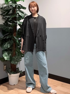 「SOMETHING（サムシング）のアイテム」を使った、かわもっちゃんさん（レディース・158cm）の夏コーディネート