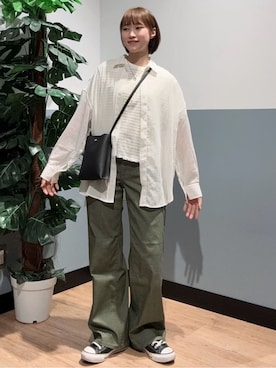 「SOMETHING（サムシング）のアイテム」を使った、かわもっちゃんさん（レディース・158cm）の春コーディネート