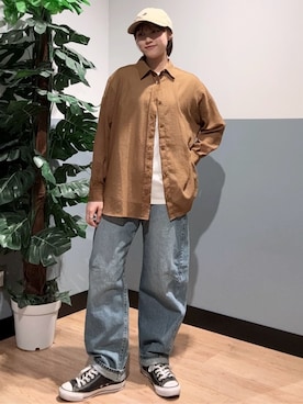 「Right-on（ライトオン）のアイテム（帽子）」を使った、かわもっちゃんさん（レディース・158cm）の夏コーディネート