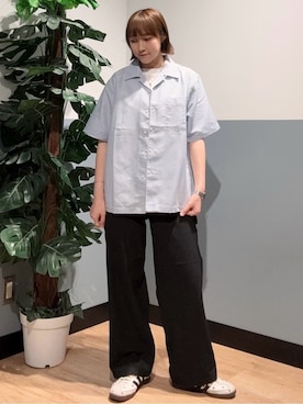 「BACK NUMBER（バックナンバー）のBACK NUMBER(バックナンバー)シルケットスムース半袖Tシャツ（Tシャツ/カットソー、ホワイト系）」を使った、かわもっちゃんさん（レディース）の春コーディネート