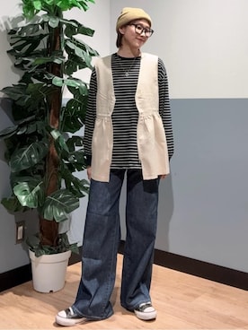 「SOMETHING（サムシング）のアイテム」を使った、かわもっちゃんさん（レディース・158cm）の夏コーディネート