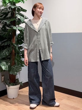 「SOMETHING（サムシング）のアイテム（パンツ）」を使った、かわもっちゃんさん（レディース・158cm）の夏コーディネート